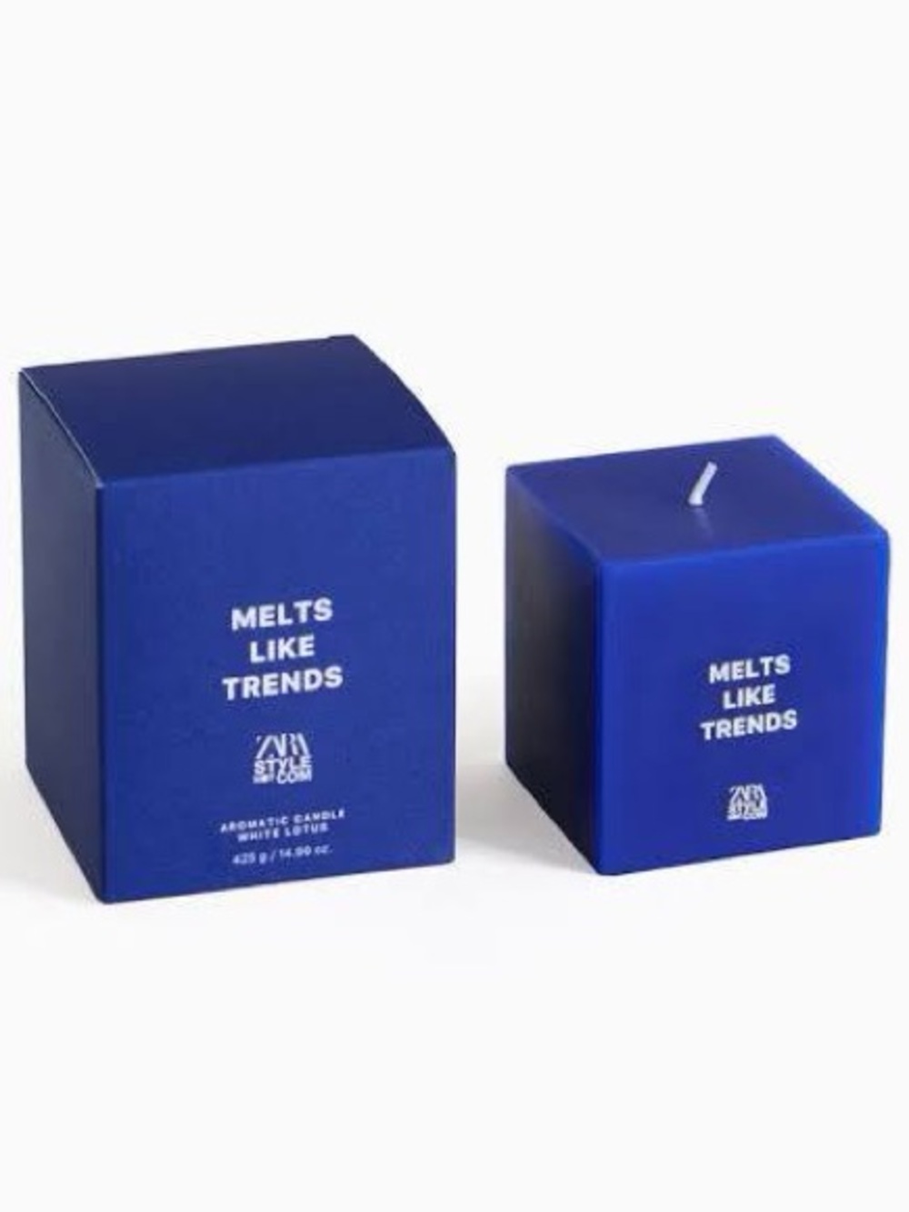 NWT ZARA HOME x Style Not Com Melts Like Trends Candle White Lotus 3"x3"
